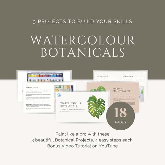 Watercolour Botanicals: 3 Step‑by‑Step Projects (PDF Download)
