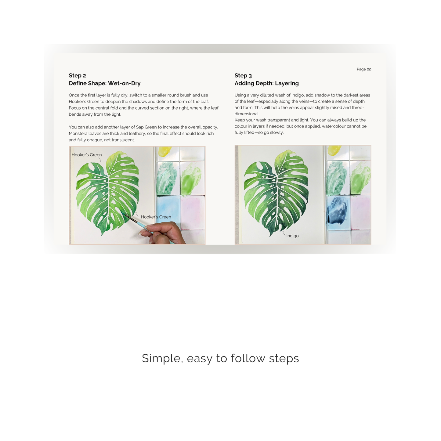 Watercolour Botanicals: 3 Step‑by‑Step Projects (PDF Download)