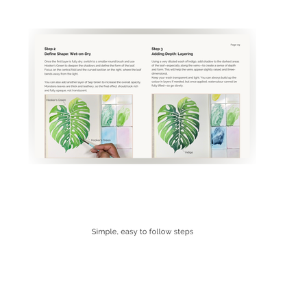 Watercolour Botanicals: 3 Step‑by‑Step Projects (PDF Download)